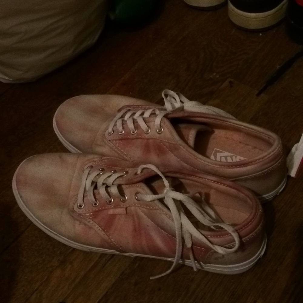Tye dye orange peach color vans